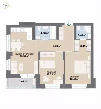 2-к кв. Свердловская область, Екатеринбург Южный жилрайон, Лайв жилой ...