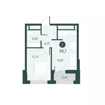 1-к кв. Курганская область, Курган 18-й мкр, 7 (36.1 м)