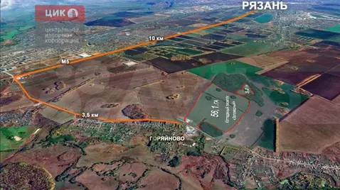 Участок в Рязанская область, Рыбновский район, Баграмовское с/пос, ...