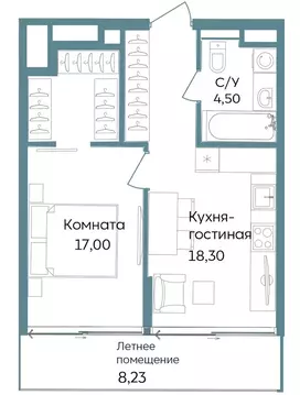 1-комнатная квартира: Республика Крым, Саки, курортный кластер Темпо ...