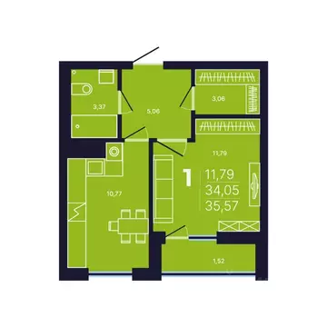 1-к кв. Башкортостан, Уфа ул. Михаила Зайцева, 4 (35.5 м)