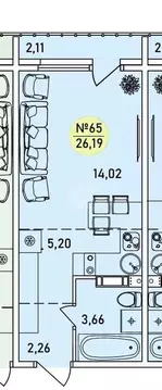 Студия Ярославская область, Ярославль 2-й мкр,  (26.19 м)