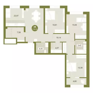 3-комнатная квартира: Тюмень, улица Евгения Войнова, 7 (118.1 м)