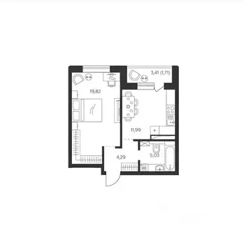 1-к кв. Краснодарский край, Краснодар  (42.84 м)