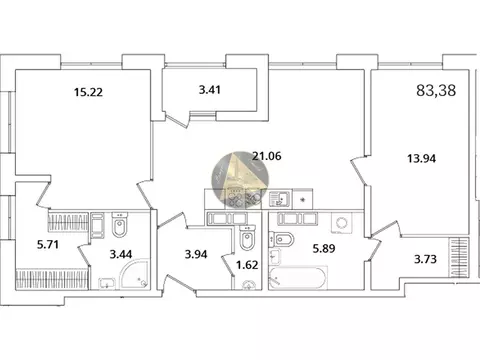 2-комнатная квартира: Санкт-Петербург, проспект Маршала Блюхера, 3к2 ...