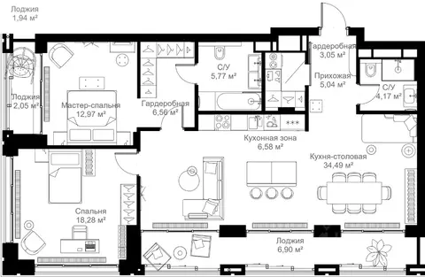 2-к кв. Московская область, Одинцовский городской округ, д. Ликино, ЖК ...