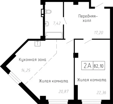 2-к кв. Приморский край, Владивосток ул. Мусоргского, 74к2 (82.6 м)