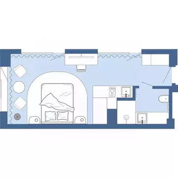 1-к кв. Новосибирская область, Новосибирск Аэропорт мкр,  (28.76 м)