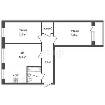 3-комнатная квартира: Стерлитамак, улица Льва Толстого, 13 (59.2 м)