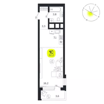 1-к кв. Свердловская область, Екатеринбург Южная Ботаника жилрайон, ...