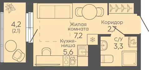 Студия Свердловская область, Екатеринбург Новокольцовский мкр, ...