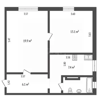 2-к кв. Архангельская область, Архангельск ул. Розы Люксембург, 76 ...
