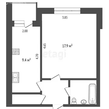 1-комнатная квартира: Тюмень, улица Газовиков, 14 (35.2 м)