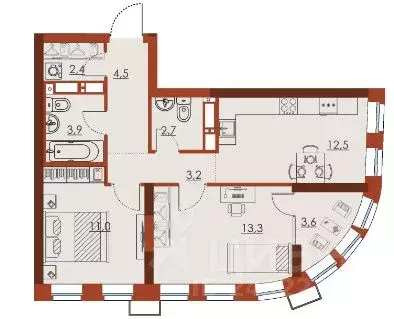2-к кв. Нижегородская область, Нижний Новгород Ленгородок мкр, Первый ...