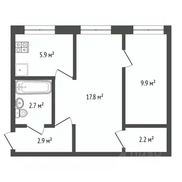 2-к кв. Московская область, Воскресенск городской округ, д. Ратчино ...
