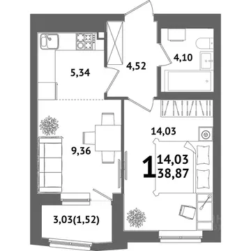 1-к кв. Башкортостан, Уфа Глумилино жилрайон, Холмогоры жилой комплекс ...