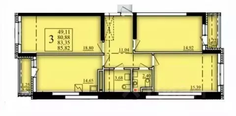 3-к кв. Башкортостан, Уфа Затон-Восточный жилрайон, Паруса жилой ...