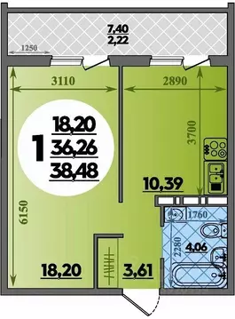 1-к кв. Краснодарский край, Краснодар ул. Генерал-лейтенанта ...