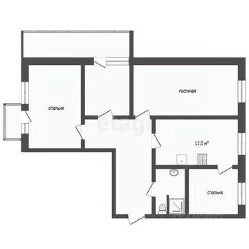 3-к кв. Тюменская область, Тюмень ул. 50 лет Октября, 70 (68.3 м)