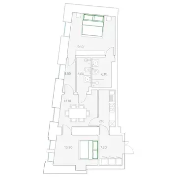 2-к кв. Москва Софийская наб., 34С3 (75.6 м)
