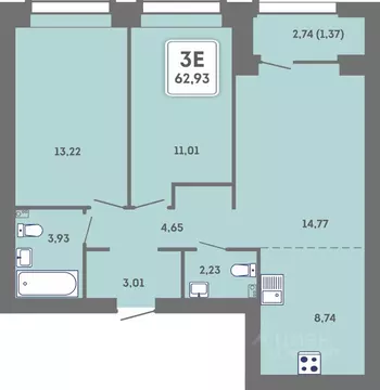 3-к кв. Пермский край, Пермь Кировоградская ул., 28 (64.3 м)