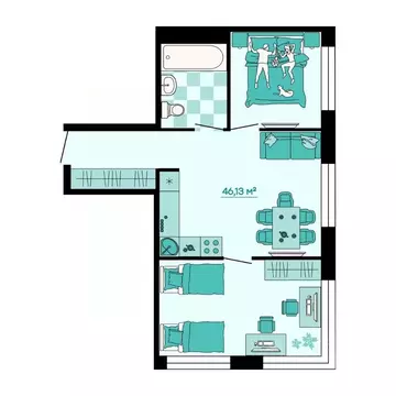 3-к кв. Приморский край, Владивосток ул. Грязелечебница (46.13 м)