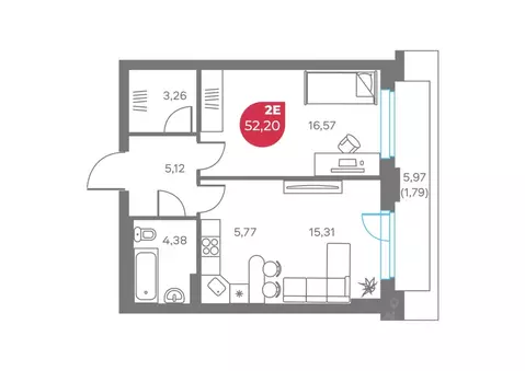 2-к кв. Пермский край, Пермь Советская ул., 16 (52.5 м)