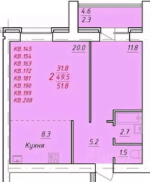 2-к кв. Алтайский край, Новоалтайск Индустриальная ул., 18 (51.8 м)