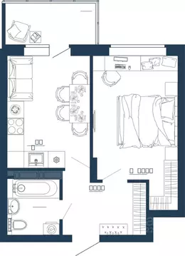 1-к кв. Воронежская область, Воронеж Московский просп., 66 (37.77 м)