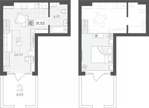 Студия Тюменская область, Тюменский район, д. Падерина ул. Сергея ...