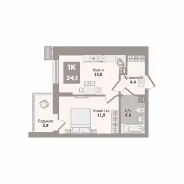 1-к кв. Курганская область, Курган Заозерный жилрайон, 12-й мкр, 2 ...