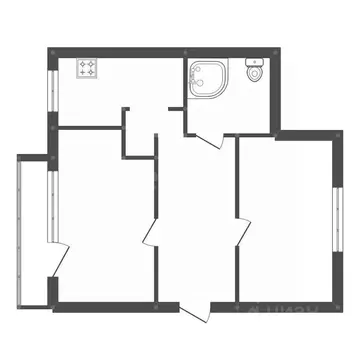 2-к кв. Амурская область, Белогорск Южная ул., 2 (57.2 м)