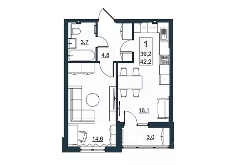 1-к кв. Саратовская область, Саратов ул. Имени Евгения Долгина, 6 ...