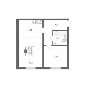 2-к кв. Кировская область, Киров ул. Потребкооперации, 34 (53.6 м)