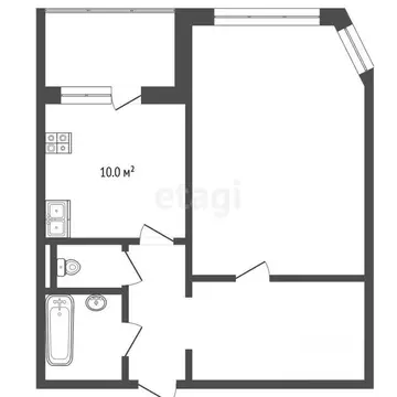 1-к кв. Тюменская область, Тюмень ул. Пермякова, 76 (40.0 м)