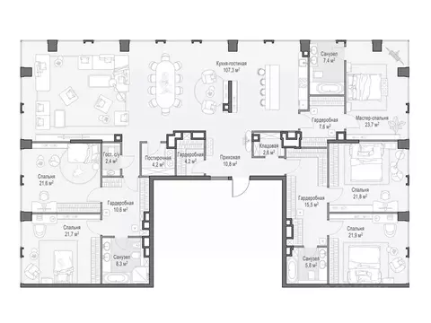6-к кв. Москва Лайф Тайм жилой комплекс (296.0 м)
