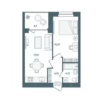 1-к кв. Ярославская область, Ярославль пос. Павловский, Волга-Лайф ...