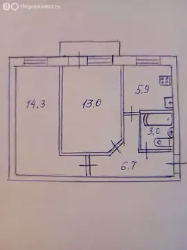 2-комнатная квартира: Саратов, улица имени А.К. Серова, 8 (42.9 м)