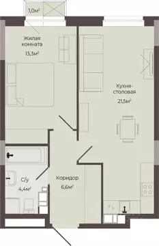 1-к кв. Нижегородская область, Нижний Новгород Соцгород жилрайон, 1-й ...