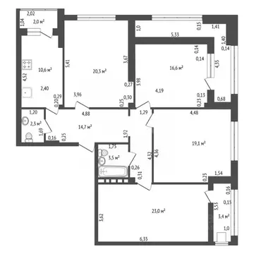 4-к кв. Башкортостан, Уфа ул. Пушкина, 43 (110.1 м)