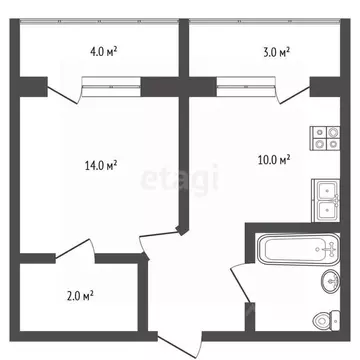 1-к кв. Вологодская область, Череповец Парковая ул., 52 (34.2 м)