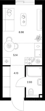 Студия Татарстан, Казань Таулар жилой комплекс, 2 (21.18 м)