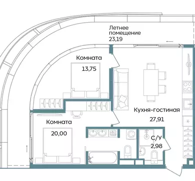 3-комнатная квартира: Республика Крым, Саки, курортный кластер Темпо ...