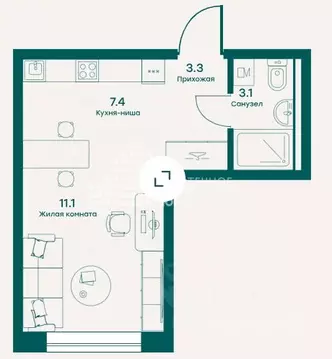 1-к кв. Московская область, Одинцовский городской округ, с. Перхушково ...