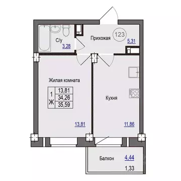 1-к кв. Псковская область, Псковский район, Завеличенская волость, д. ...