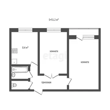 2-комнатная квартира: Тюмень, Вересковая улица, 15 (51.2 м)