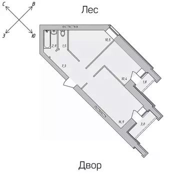2-к кв. Томская область, Томск Нижний пер., 51 (51.25 м)