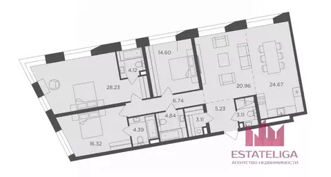4-к кв. Москва ул. Эдуарда Стрельцова, 2к2 (136.0 м)