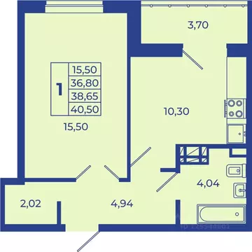1-к кв. Ростовская область, Новочеркасск  (40.5 м)