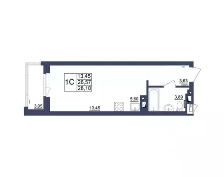 Студия Башкортостан, Уфа Космос жилой комплекс, лит1 (28.19 м)